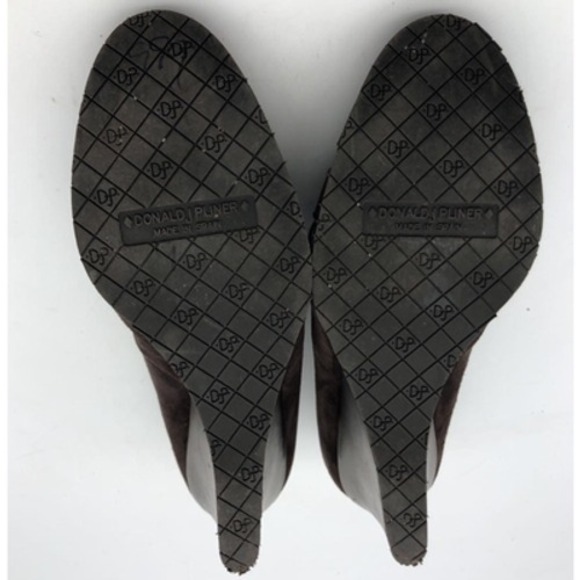 Donald J Pliner Womens Mary Jane Dress Shoes Brown Suede Wedge Heels Cap Toe 7 M - Picture 6 of 10